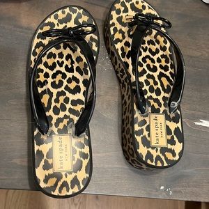 Kate spade leopard print wedge sandals size 7 USA